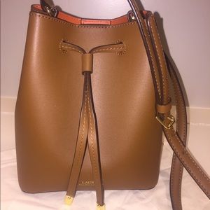 NWT leather bucket style handbag